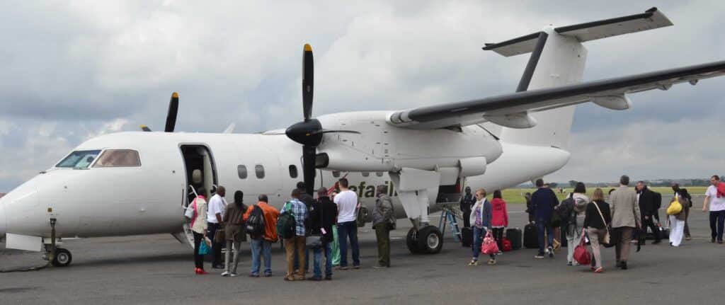 Light aircraft on a fly-in safari to Amboseli