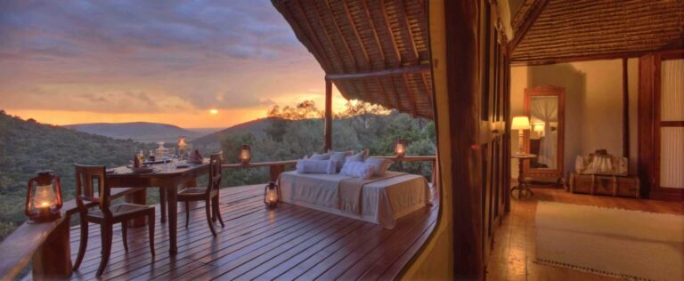 Sunset from Saruni Mara Camp tent