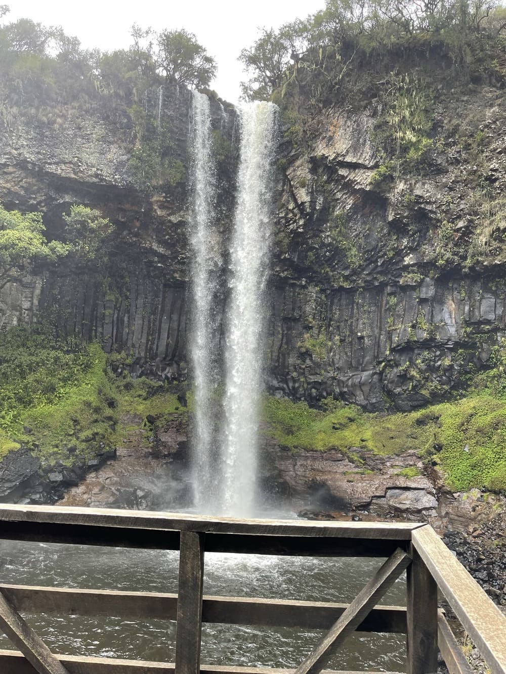 A view from the bottom of the Chania Falls in Aberdares National Park.