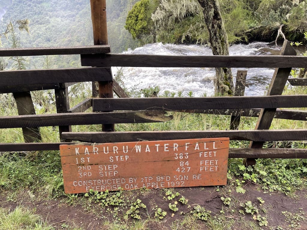 A view from the start of Karuru Falls at Amboseli National Park.