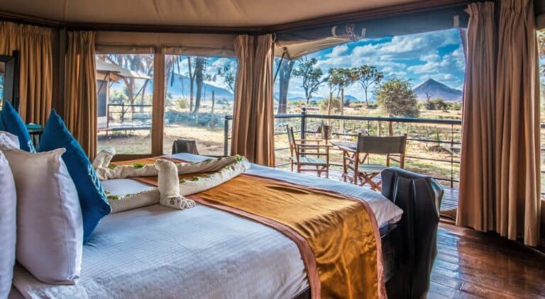 The view from a luxury tent at Ashnil Samburu Camp
